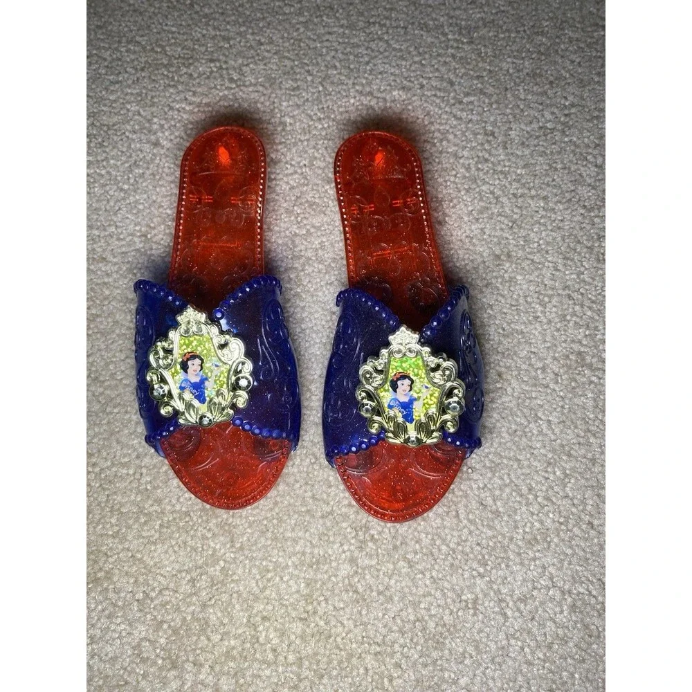 Disney Princess Snow White Dress Up Shoes Jakks Pacific Blue Red Glitter - Picture 2 of 7
